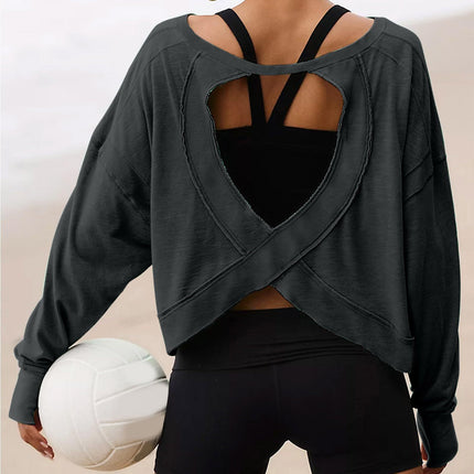 Women's Long Sleeve Backless Top