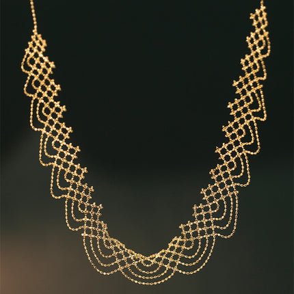 18K Gold Diamond Clavicle Necklace