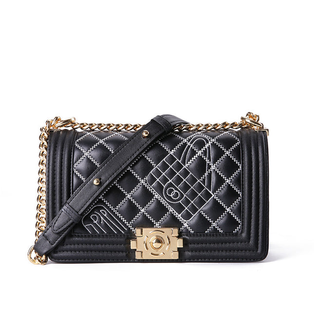 Leather One-Shoulder Chain Bag