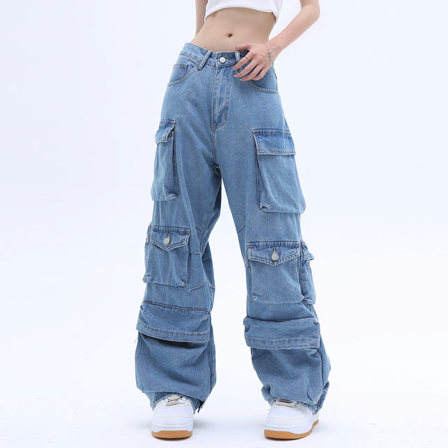 American Street Multi-pocket  Baggy Jeans