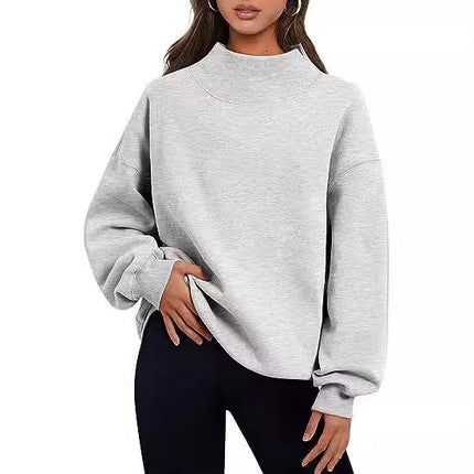 Casual Style Fleece Half Turtleneck Sweater