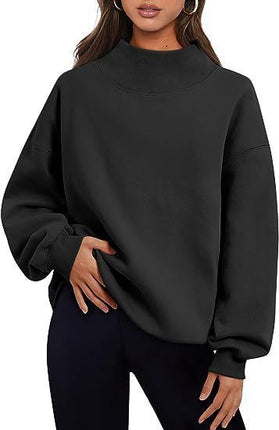 Casual Style Fleece Half Turtleneck Sweater