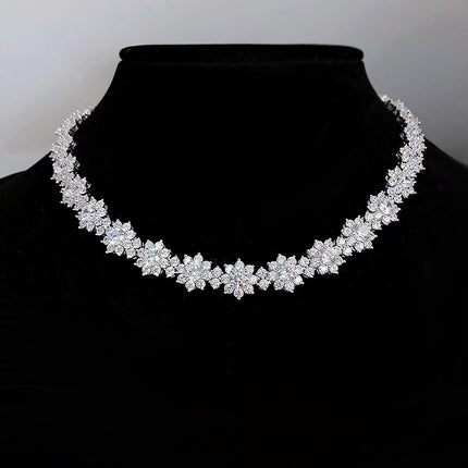 925 Silver High Carbon Diamond Sunflower Necklace