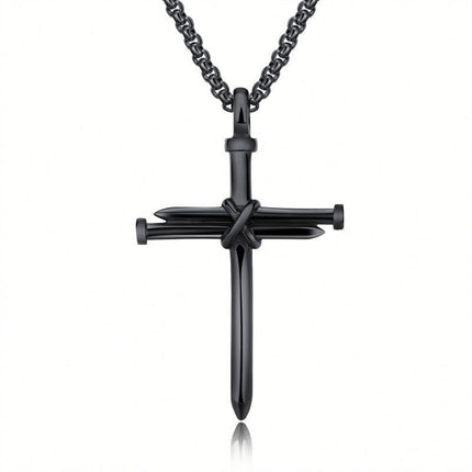 Steel Cross Pendant Necklace