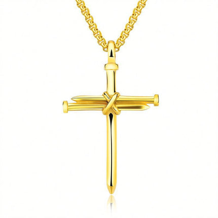 Steel Cross Pendant Necklace