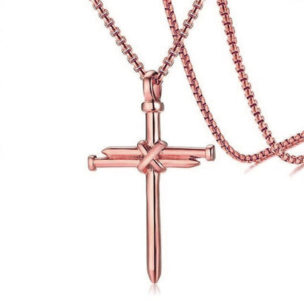 Steel Cross Pendant Necklace