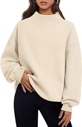 Casual Style Fleece Half Turtleneck Sweater