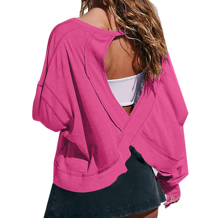 Women's Long Sleeve Backless Top