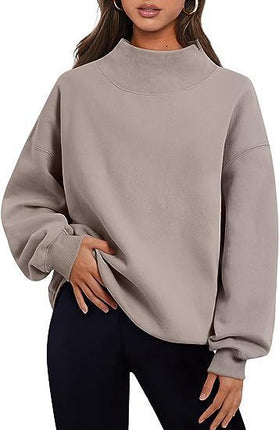 Casual Style Fleece Half Turtleneck Sweater