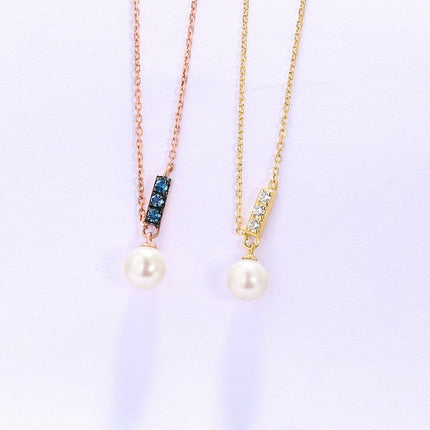 14K Rose Gold Pearl Necklace Pendant