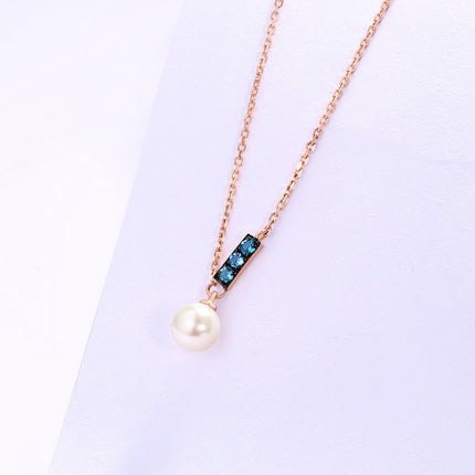 14K Rose Gold Pearl Necklace Pendant