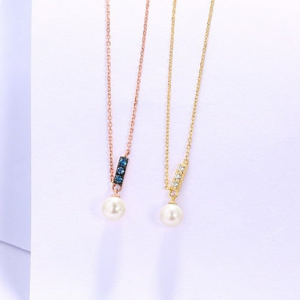 14K Rose Gold Pearl Necklace Pendant