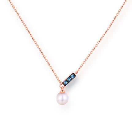 14K Rose Gold Pearl Necklace Pendant