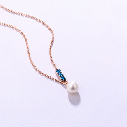 14K Rose Gold Pearl Necklace Pendant