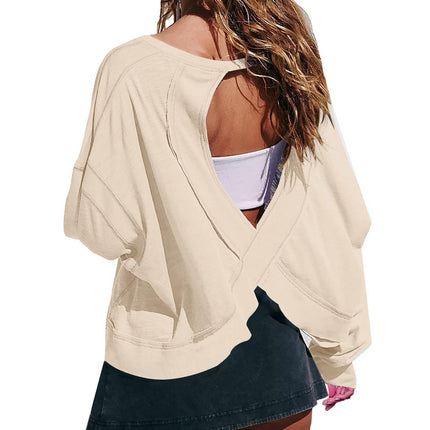Women's Long Sleeve Backless Top
