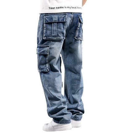 American Men's Wide Leg Loose Plus Jeans