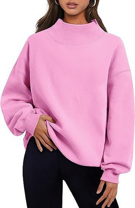 Casual Style Fleece Half Turtleneck Sweater