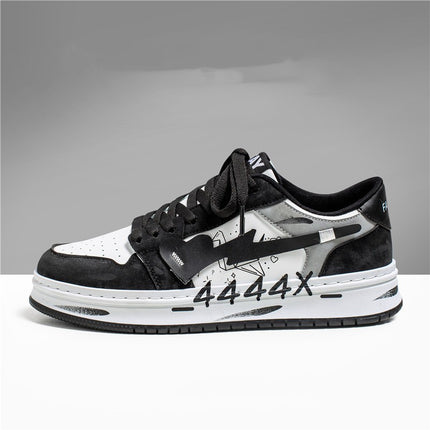 DISTRESSED GRAFFITI SKATEBOARD SHOES FOR MEN