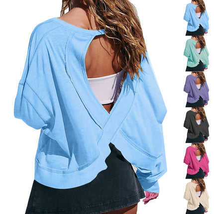 Women's Long Sleeve Backless Top