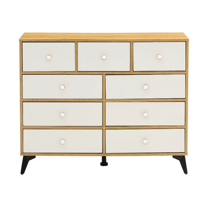 9-Drawer MDF Cabinet Dresser, Wood Colour