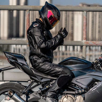 Windproof Motorcycle Leather Pants Suit
