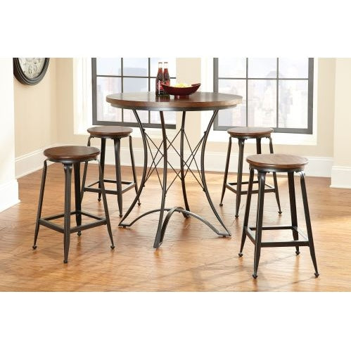 Adele 5-Piece Dining Set – Dark Brown