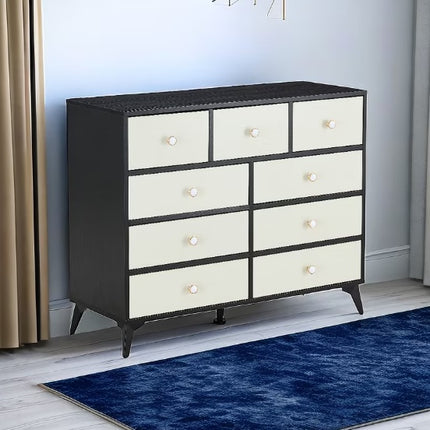 9-Drawer MDF Cabinet Dresser, Wood Colour