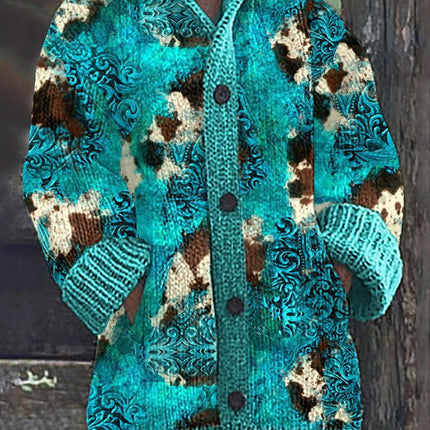 Ethnic Print Women's Casual Cloak Coat