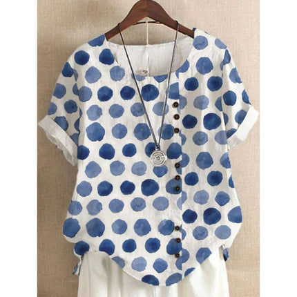 Floral Button Short-sleeved T-shirt