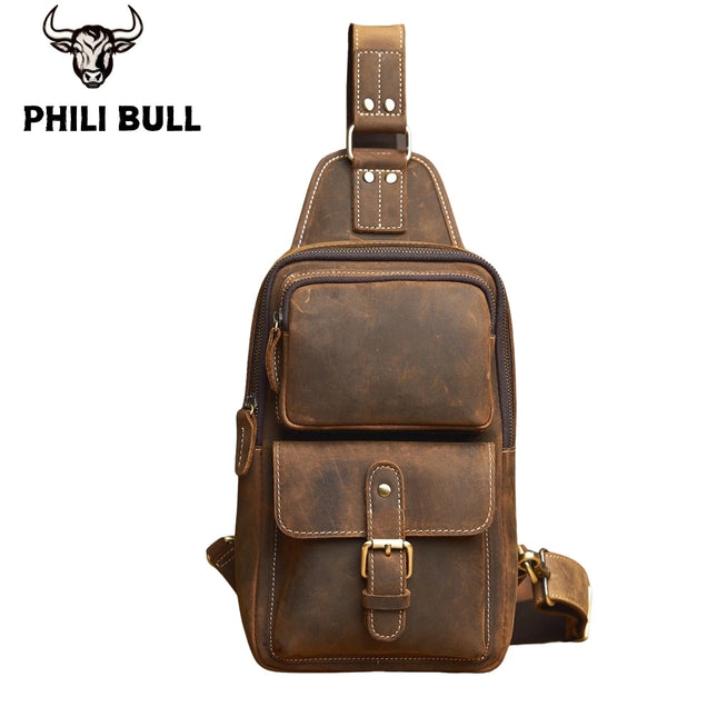 PHILI BULL Leather Chest Bag