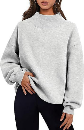 Casual Style Fleece Half Turtleneck Sweater