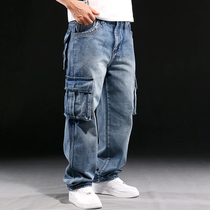 American Men's Wide Leg Loose Plus Jeans