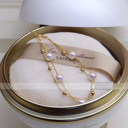 18K Gold Seawater Pearl Adjustable Bracelet