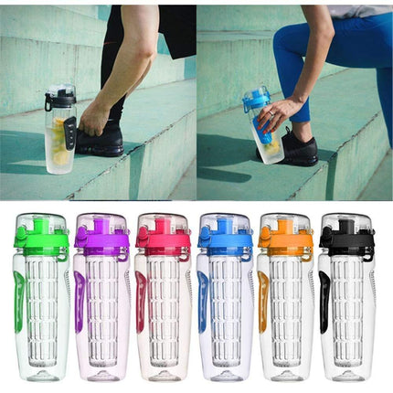 1000ml BPA-Free Water Fruit Bottle with Shaker