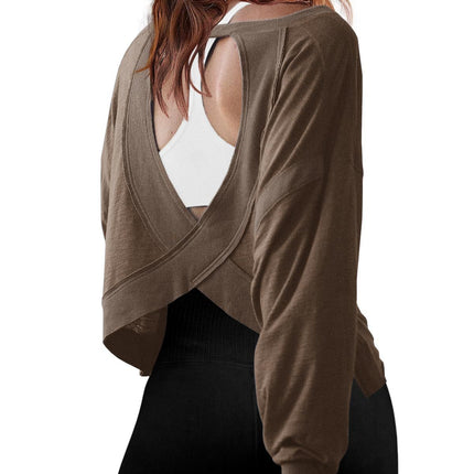 Women's Long Sleeve Backless Top