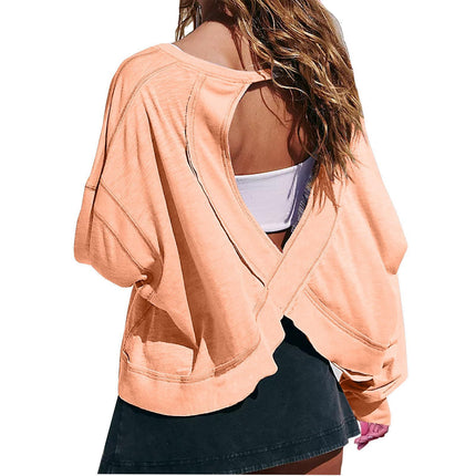 Women's Long Sleeve Backless Top
