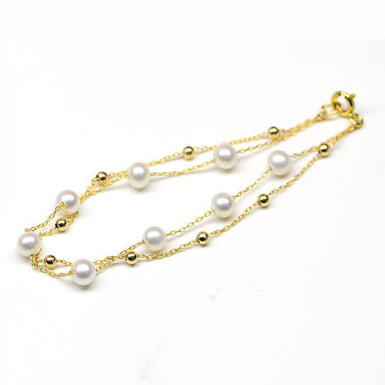 18K Gold Seawater Pearl Adjustable Bracelet