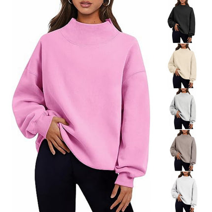 Casual Style Fleece Half Turtleneck Sweater