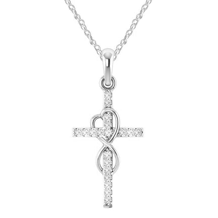 Alloy Pendant with Diamond & Cross Necklace