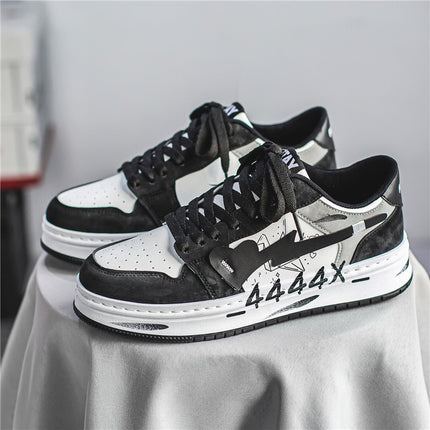 DISTRESSED GRAFFITI SKATEBOARD SHOES FOR MEN